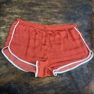 Aerie Red/Terracotta/Deep Orange & White Comfy Casual Shorts